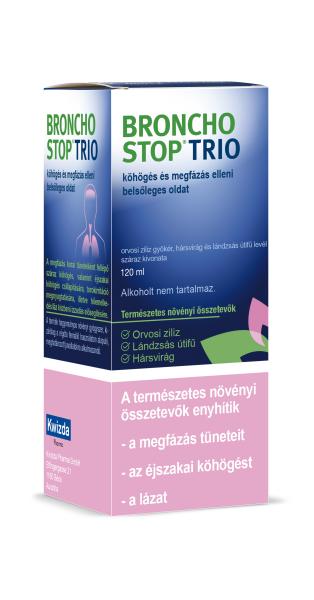 BRONCHOSTOP TRIO KÖHÖGÉS ÉS MEGFÁZÁS ELLENI BELSŐLEGES OLDAT 120ml